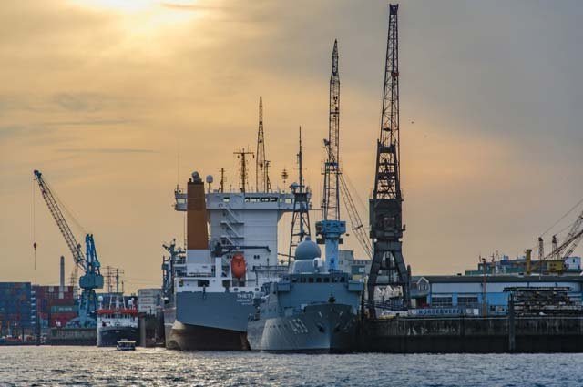 Vessels alongside at the port